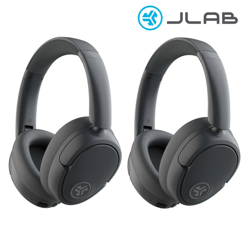 2-Pack JLab JBuds Lux Active Noise Cancelling Over-Ear Headphones with Wireless Bluetooth and Be Aware Safety Mode, Foldable, Compatible with iPhone and Android